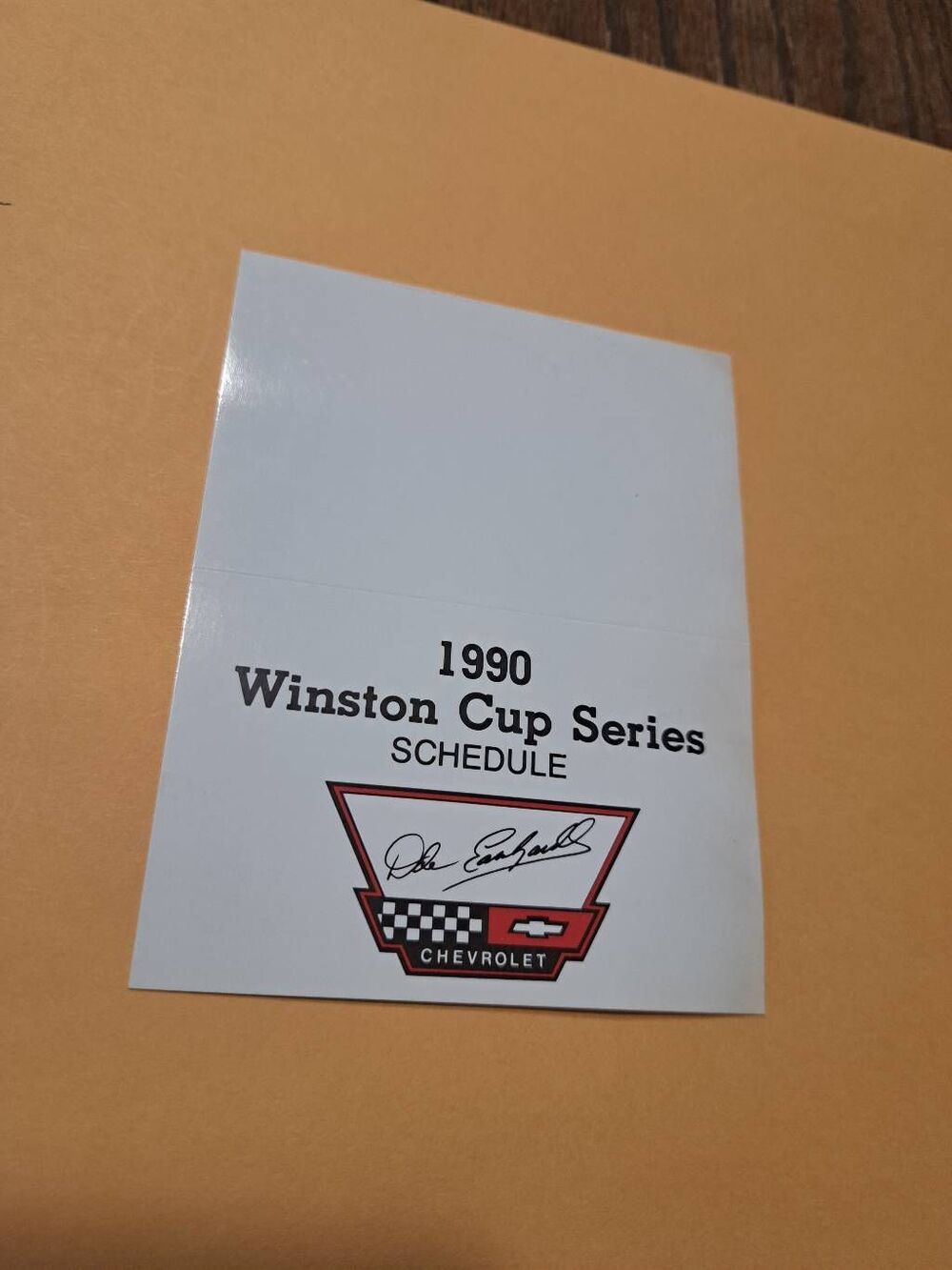 1990 Dale Earnhardt Chevrolet NASCAR Winston Cup Pocket Schedule Vintage